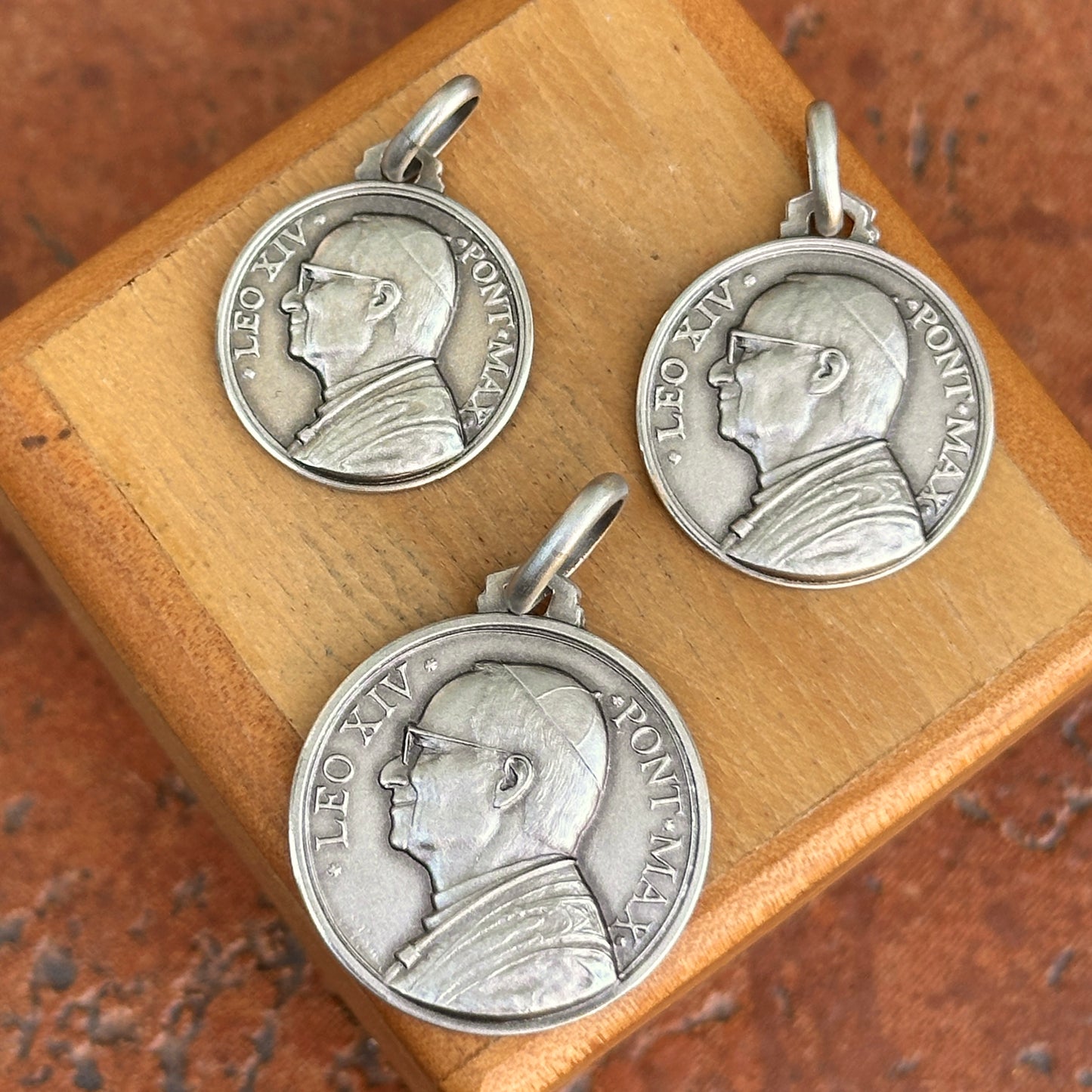 Sterling Silver Pope Leo XIV Round Medal Pendant - LSJ