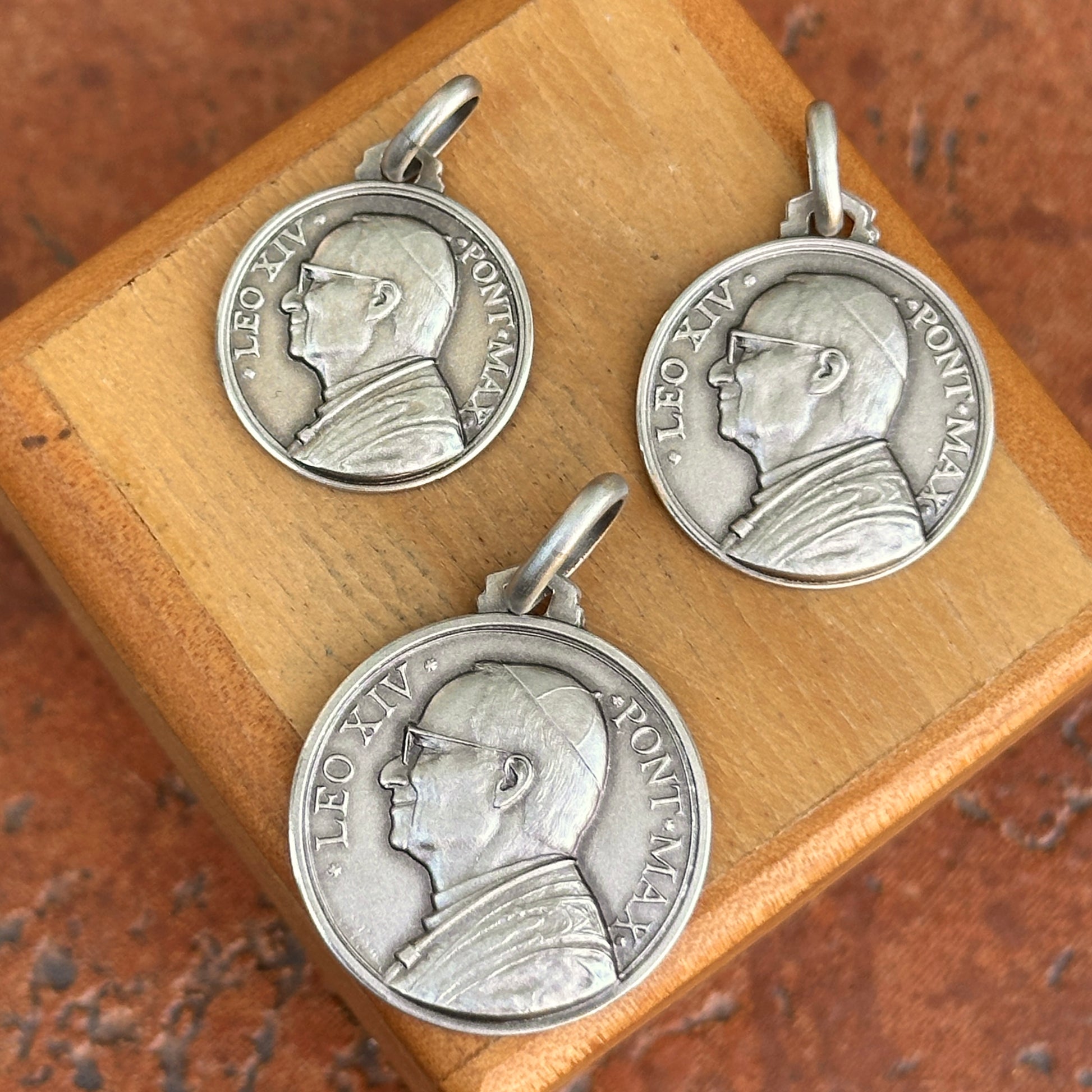 Sterling Silver Pope Leo XIV Round Medal Pendant - LSJ