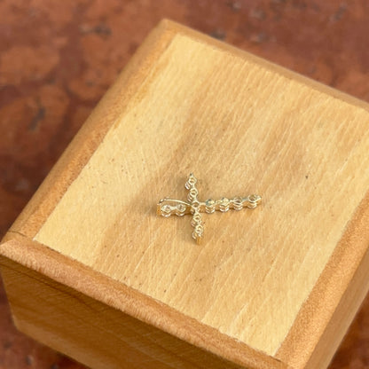 10KT Yellow Gold CZ Stone Cross Pendant Slide