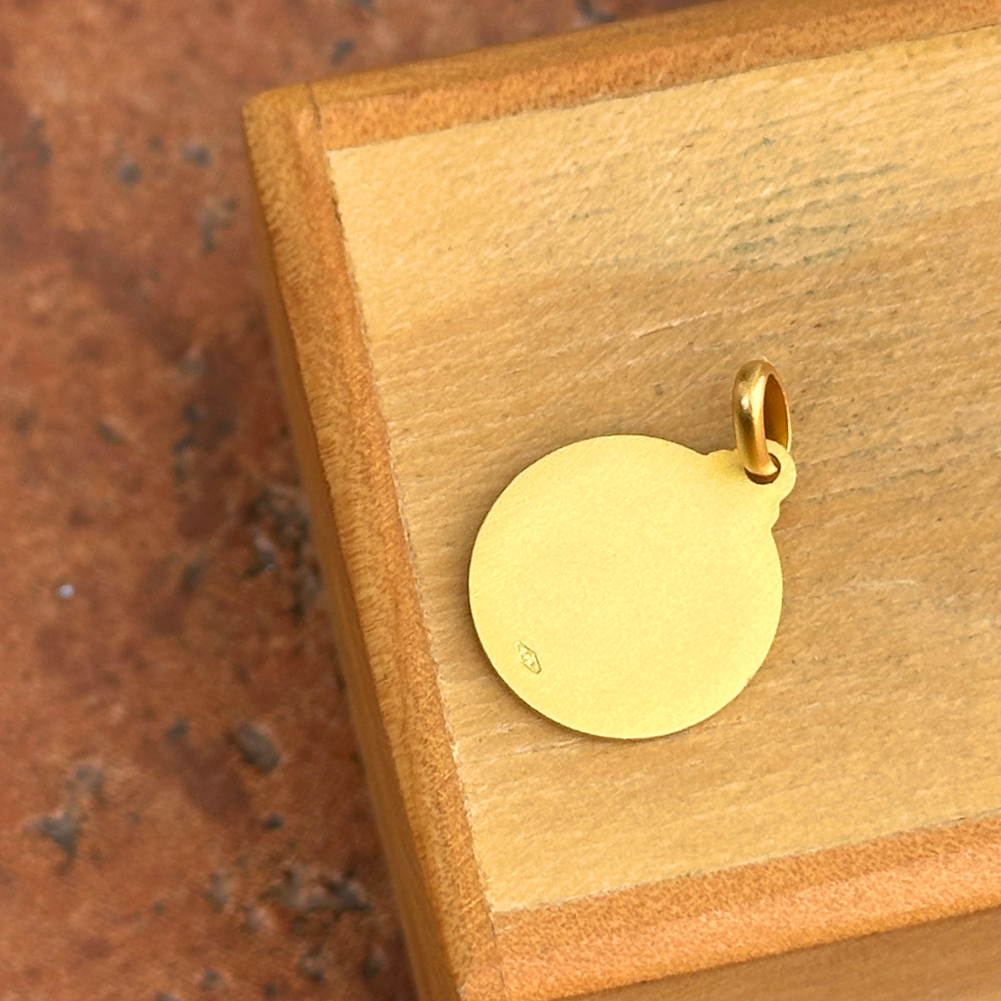 14KT Yellow Gold Pope Leo XIV Round Medal Matte Pendant 14mm - LSJ