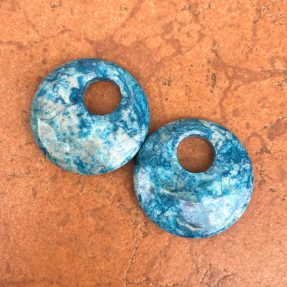 Blue Crazy Lace Agate Round Earring Charms