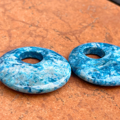 Blue Crazy Lace Agate Round Earring Charms