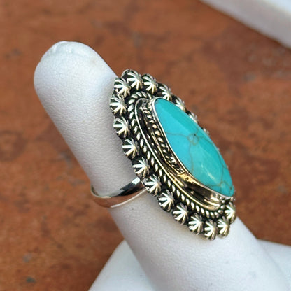Sterling Silver Oval Imitation Turquoise Ring