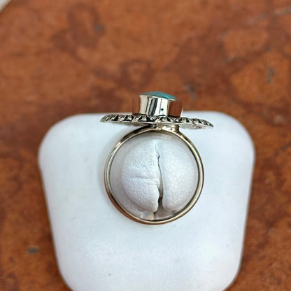 Sterling Silver Oval Imitation Turquoise Ring