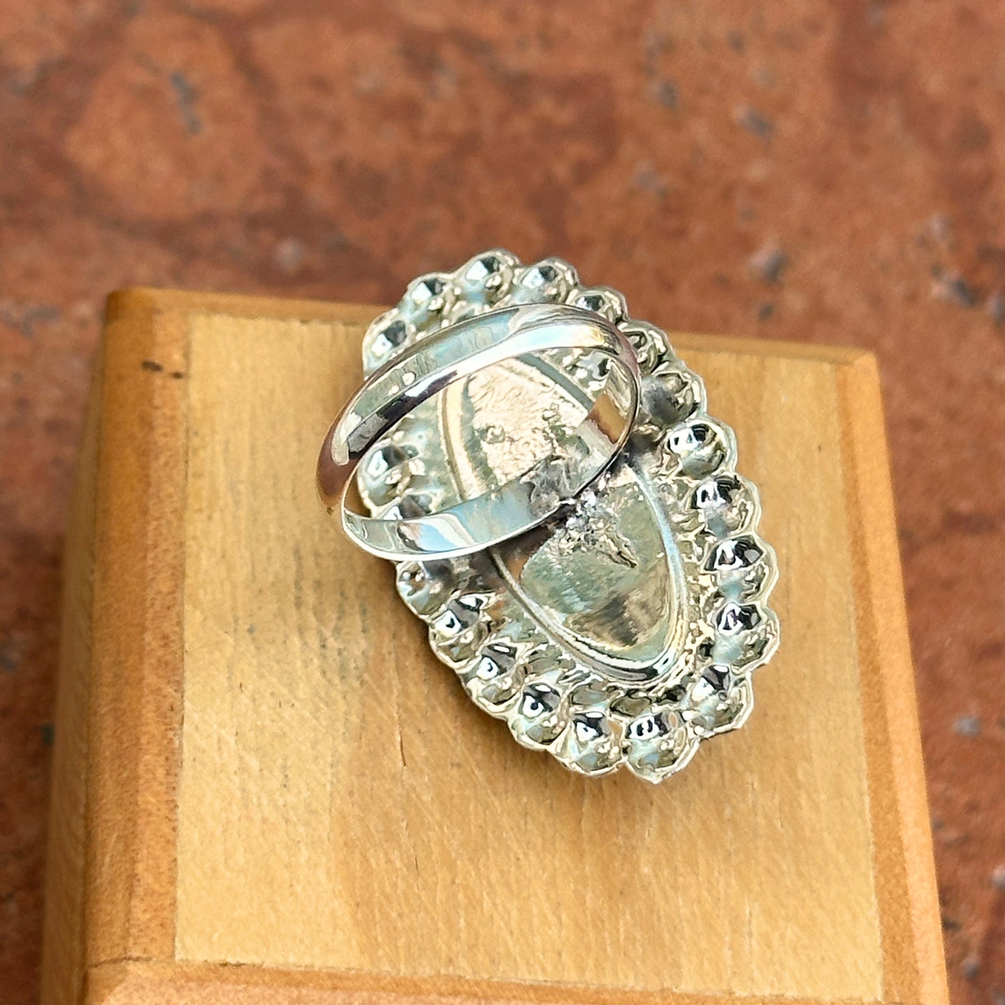 Sterling Silver Oval Imitation Turquoise Ring