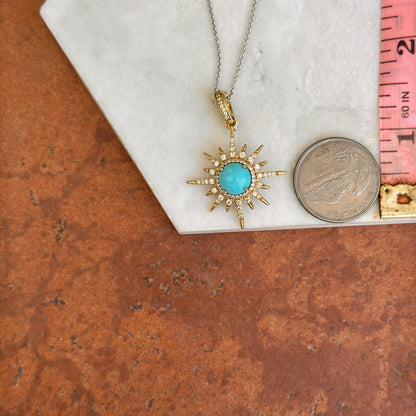 Sterling Silver Yellow Gold-Plated Celestial Turquoise Necklace