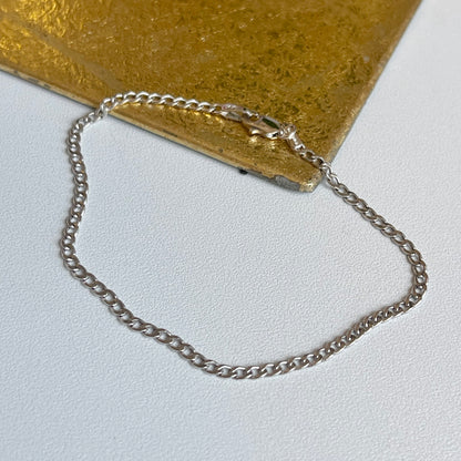 14KT White Gold 2.5mm Curb Chain Bracelet