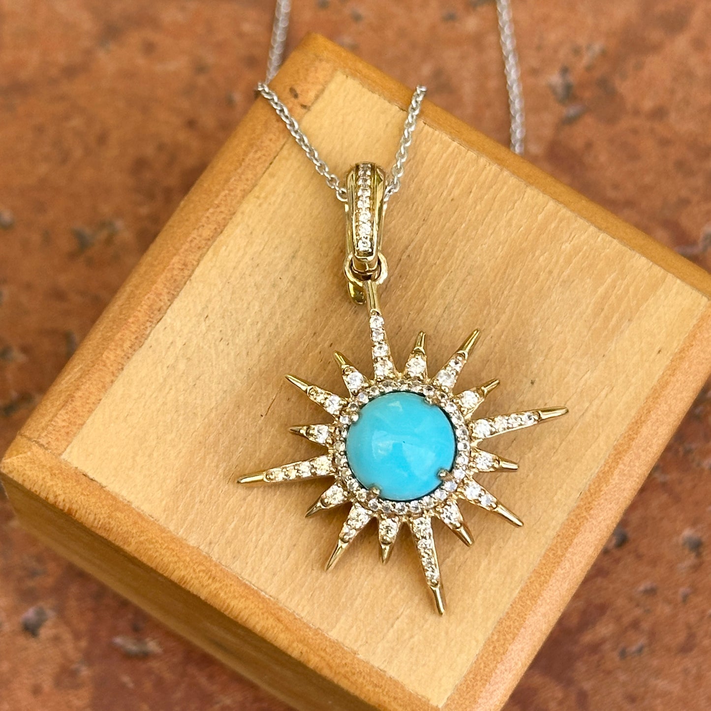 Sterling Silver Yellow Gold-Plated Celestial Turquoise Necklace