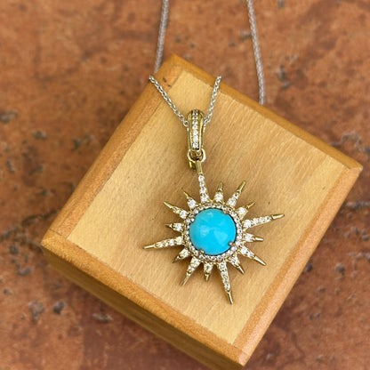 Sterling Silver Yellow Gold-Plated Celestial Turquoise Necklace