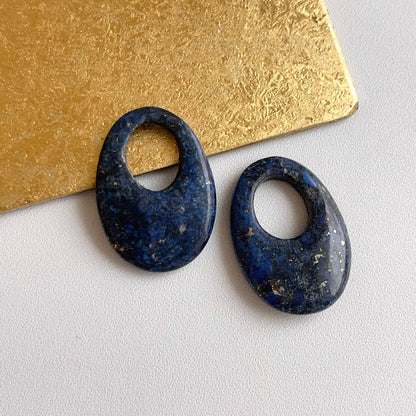 Vintage Blue Lapis Oval Earring Charms