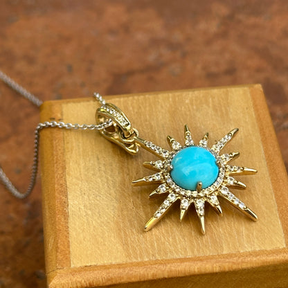 Sterling Silver Yellow Gold-Plated Celestial Turquoise Necklace