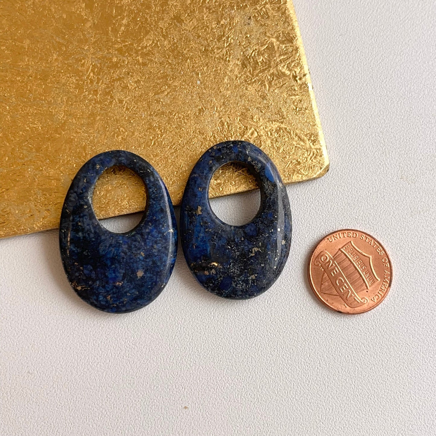 Vintage Blue Lapis Oval Earring Charms