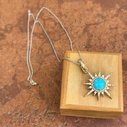 Sterling Silver Yellow Gold-Plated Celestial Turquoise Necklace