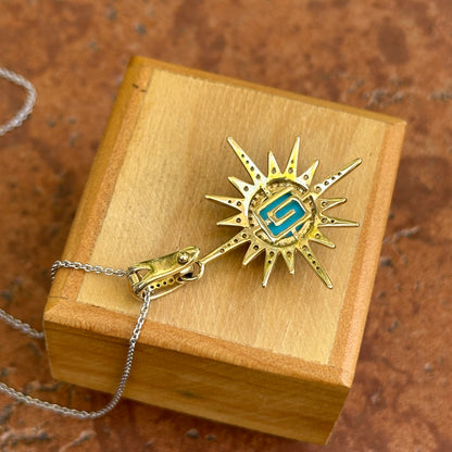 Sterling Silver Yellow Gold-Plated Celestial Turquoise Necklace