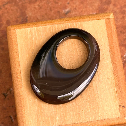 Estate Dark Brown Gemstone Oval Pendant
