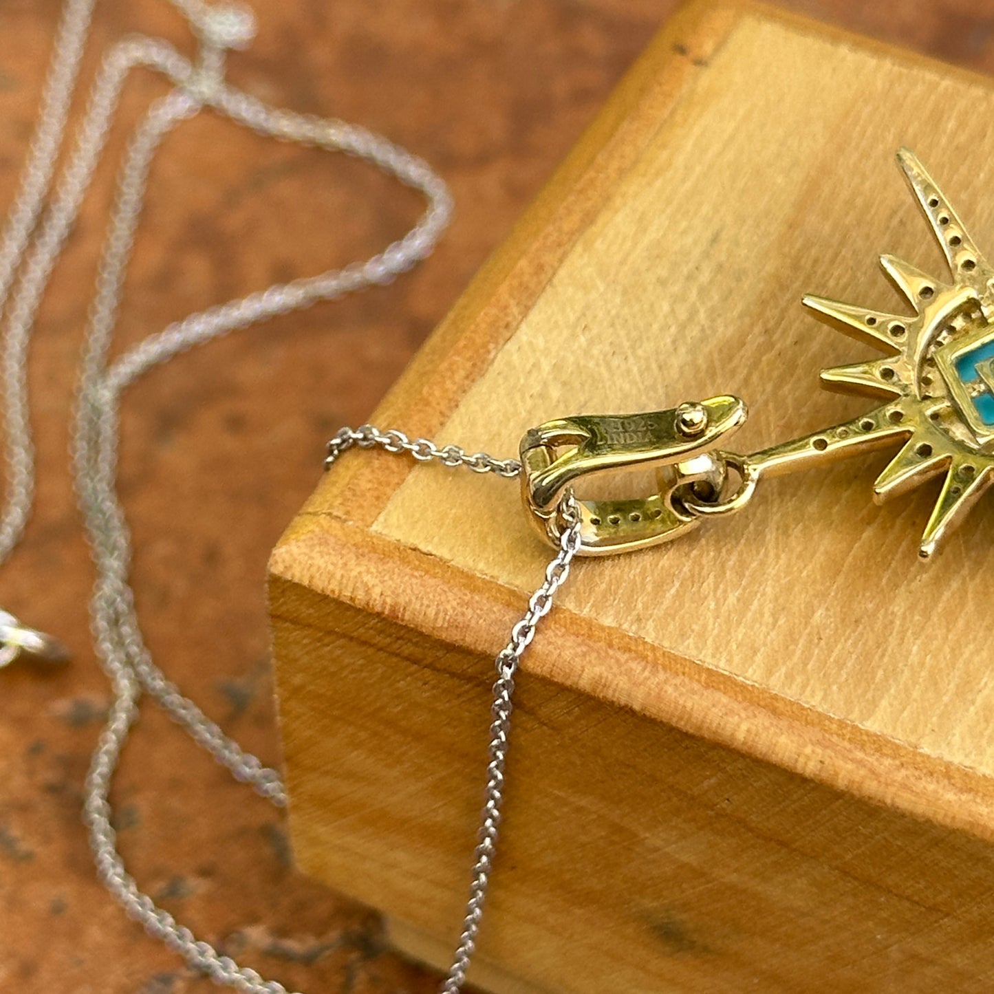 Sterling Silver Yellow Gold-Plated Celestial Turquoise Necklace