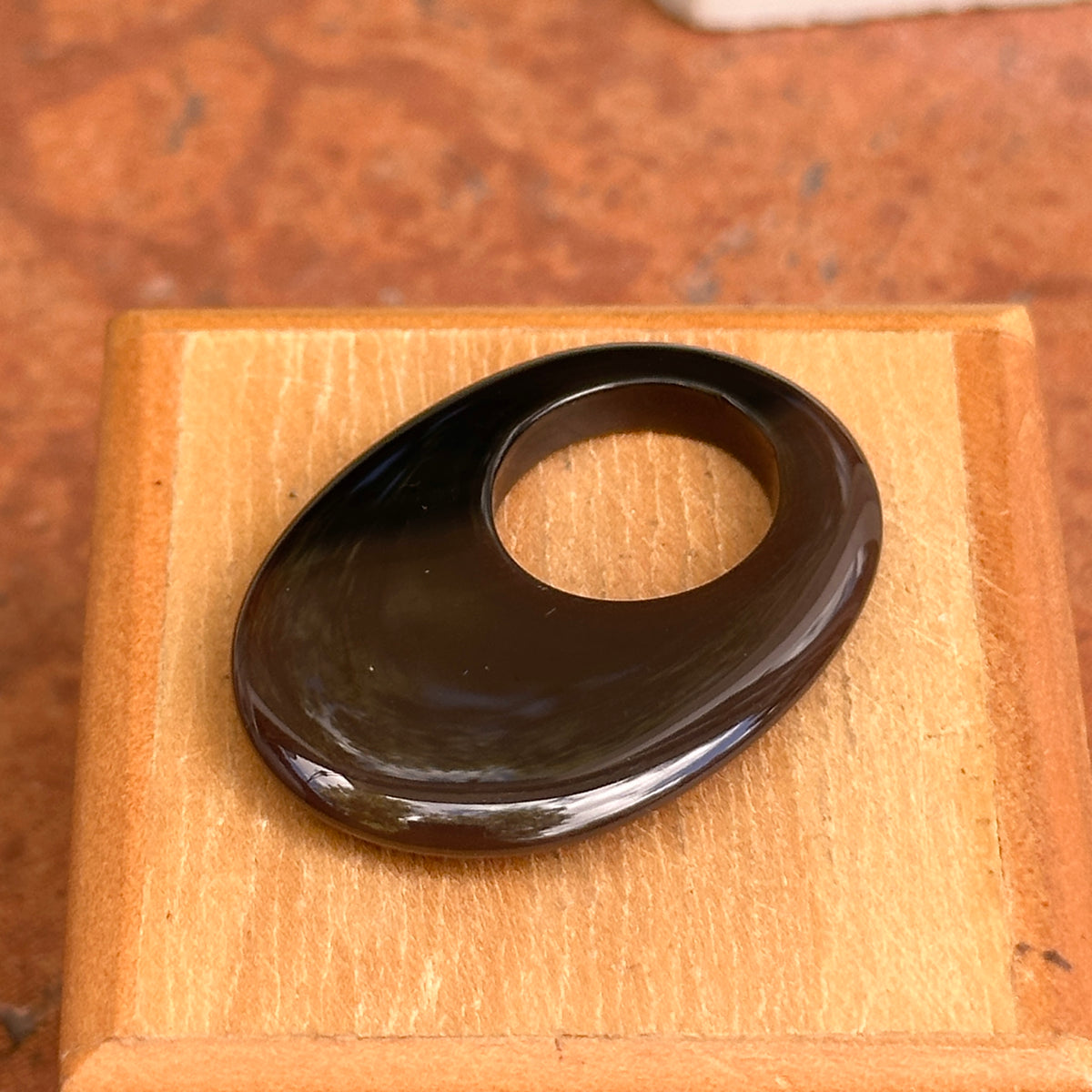 Estate Dark Brown Gemstone Oval Pendant