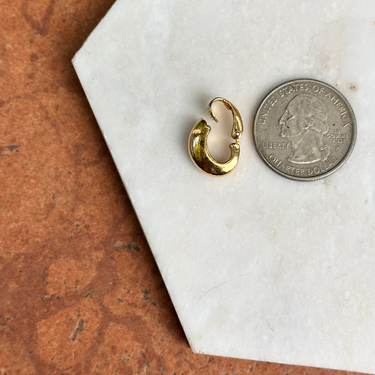 Estate Gold-Tone Huggie Hoop Clip-On Earrings