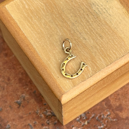 Bronze Lucky Horseshoe Pendant Charm