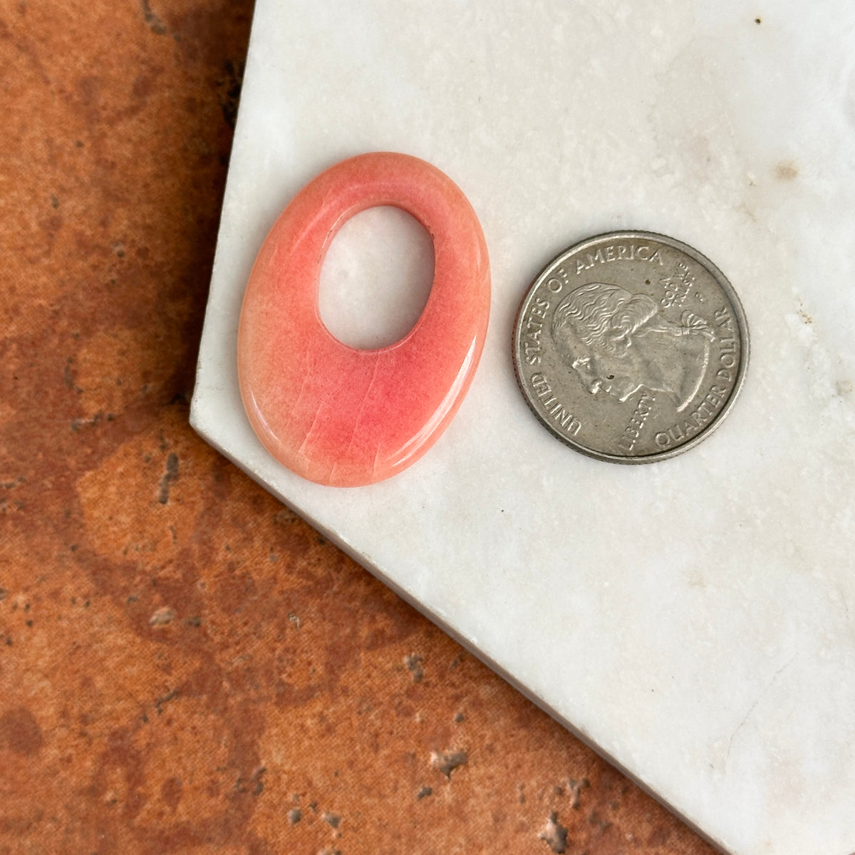 Estate Oval Peach Gemstone Pendant