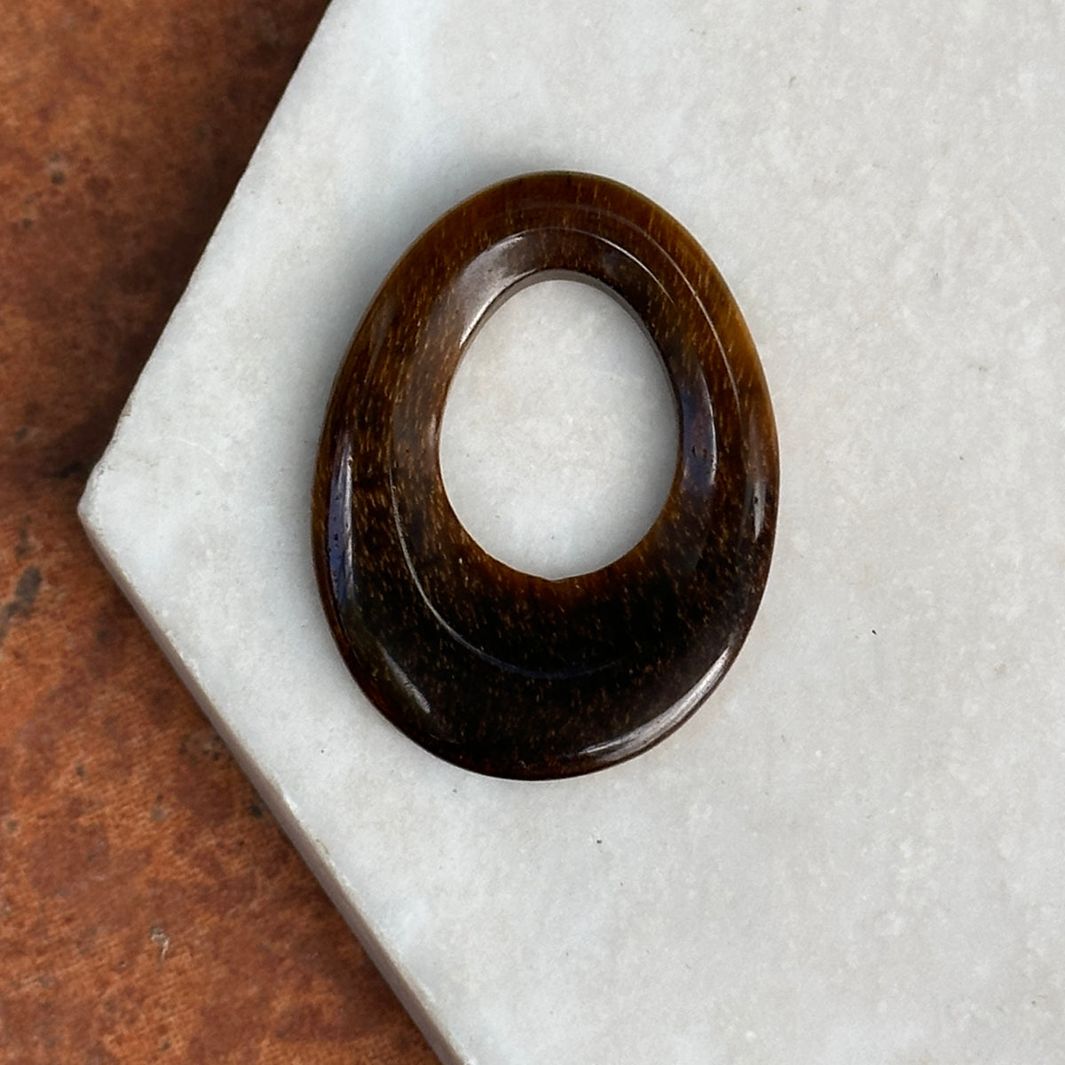Estate Tiger's Eye Oval Gemstone Pendant