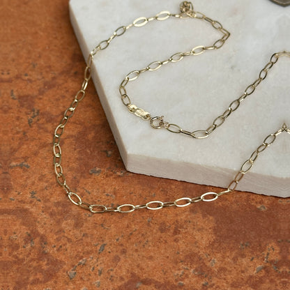 14KT Yellow Gold 4mm Oval Chain Necklace