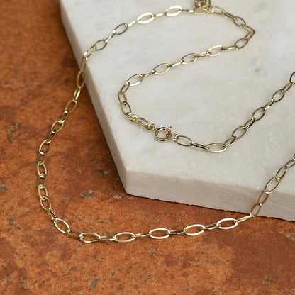 14KT Yellow Gold 4mm Oval Chain Necklace