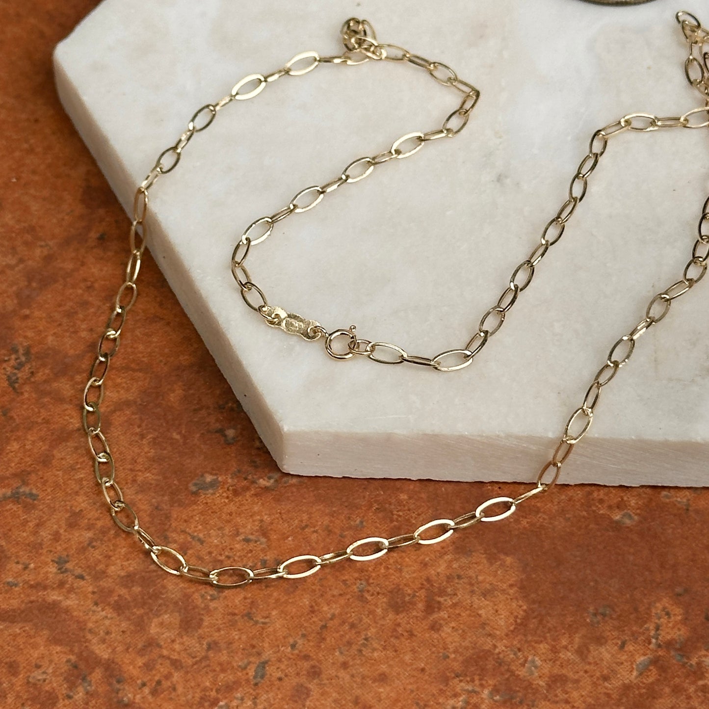 14KT Yellow Gold 4mm Oval Chain Necklace