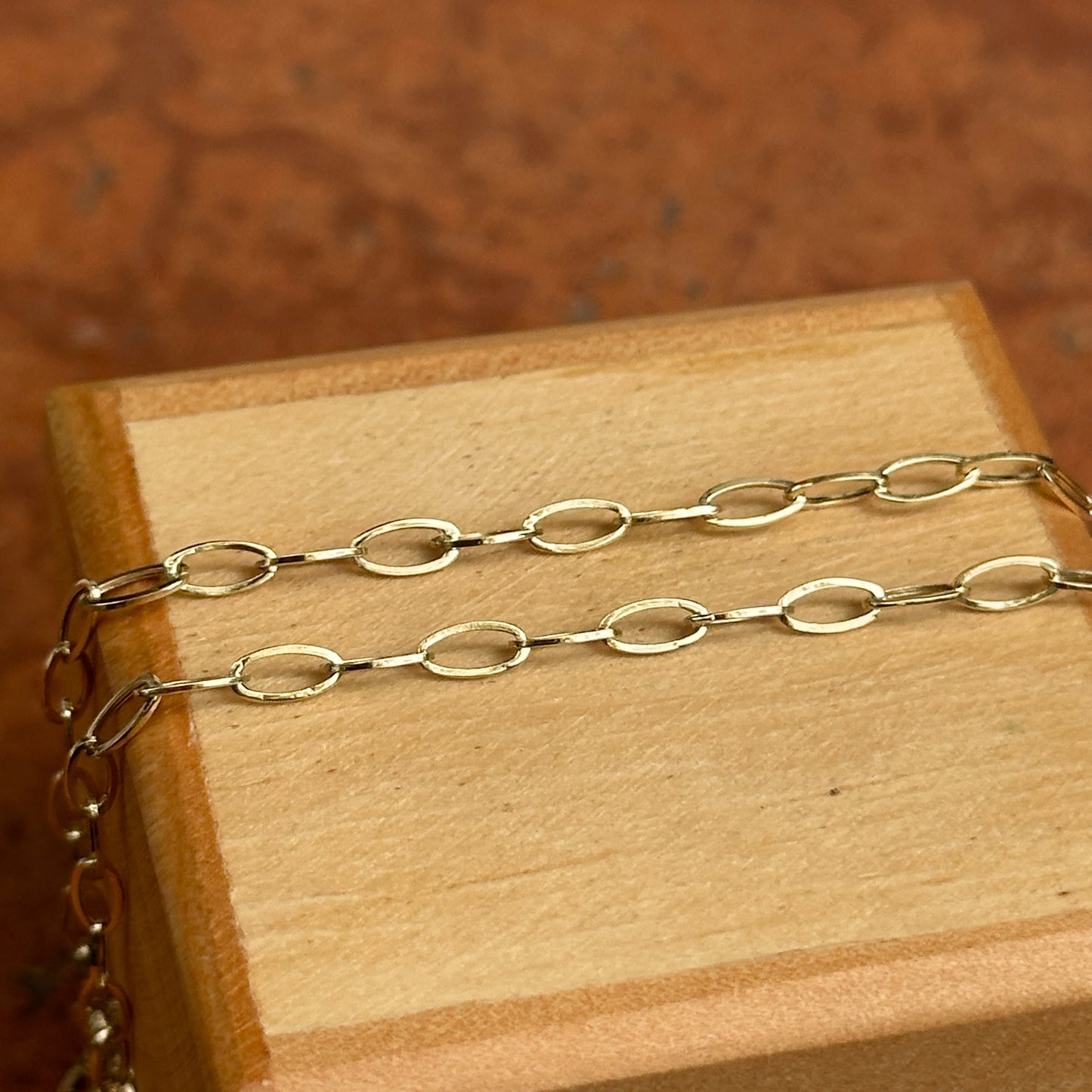 14KT Yellow Gold 4mm Oval Chain Necklace