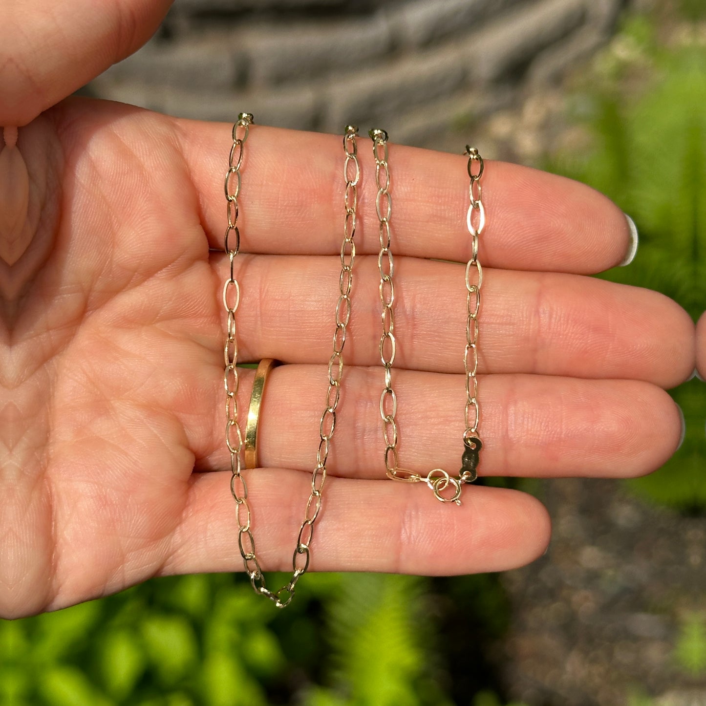 14KT Yellow Gold 4mm Oval Chain Necklace