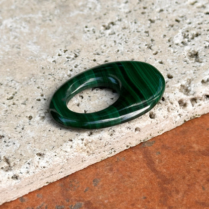 Estate Green Malachite Oval Pendant