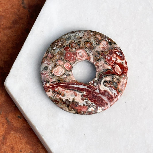 Estate Jasper Red + Pink Round Pendant