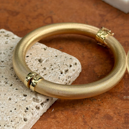 Estate 14KT yellow gold mesh bangle bracelet