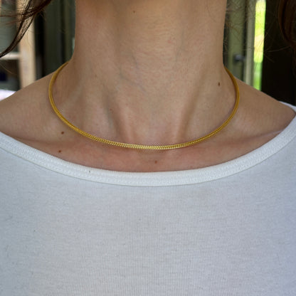 Gold-Plated Stainless Steel 2.5mm Mesh Cord Necklace