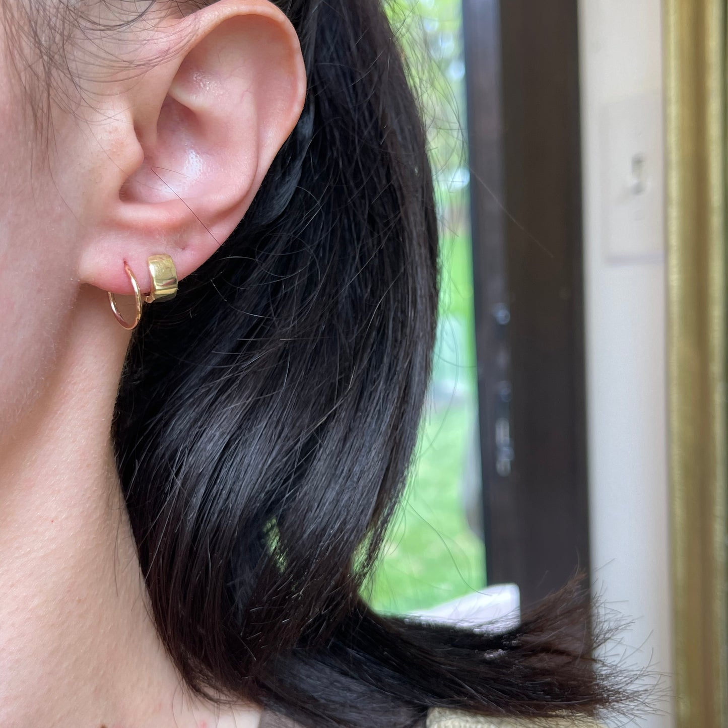 14KT Rose Gold 1.25mm Endless Hoop Earrings 14mm