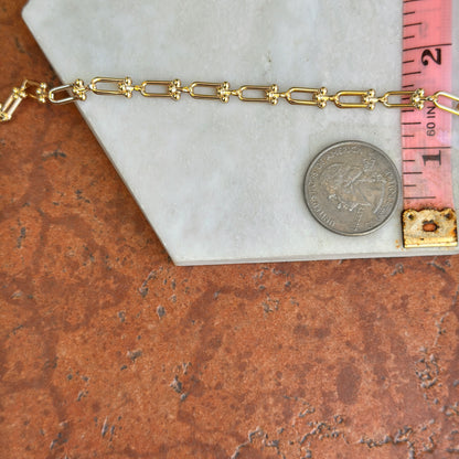 14KT Yellow Gold Hardware 5.5mm Link Chain Bracelet