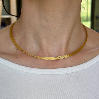 Gold-Plated Stainless Steel 21-Strand Collar Necklace