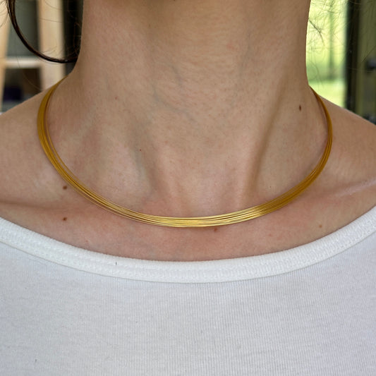 Gold-Plated Stainless Steel 21-Strand Collar Necklace