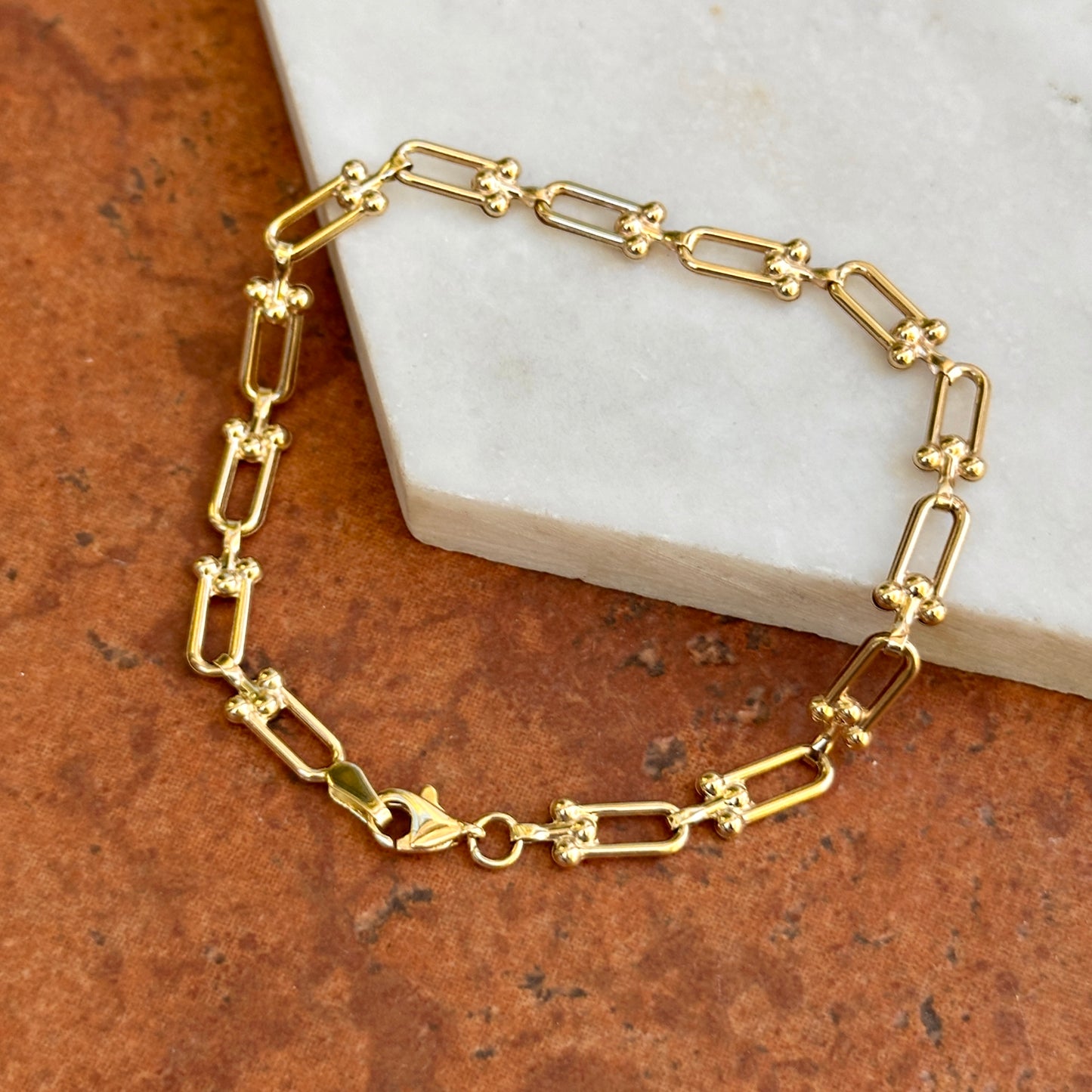 14KT Yellow Gold Hardware 5.5mm Link Chain Bracelet