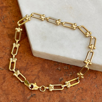 14KT Yellow Gold Hardware 5.5mm Link Chain Bracelet