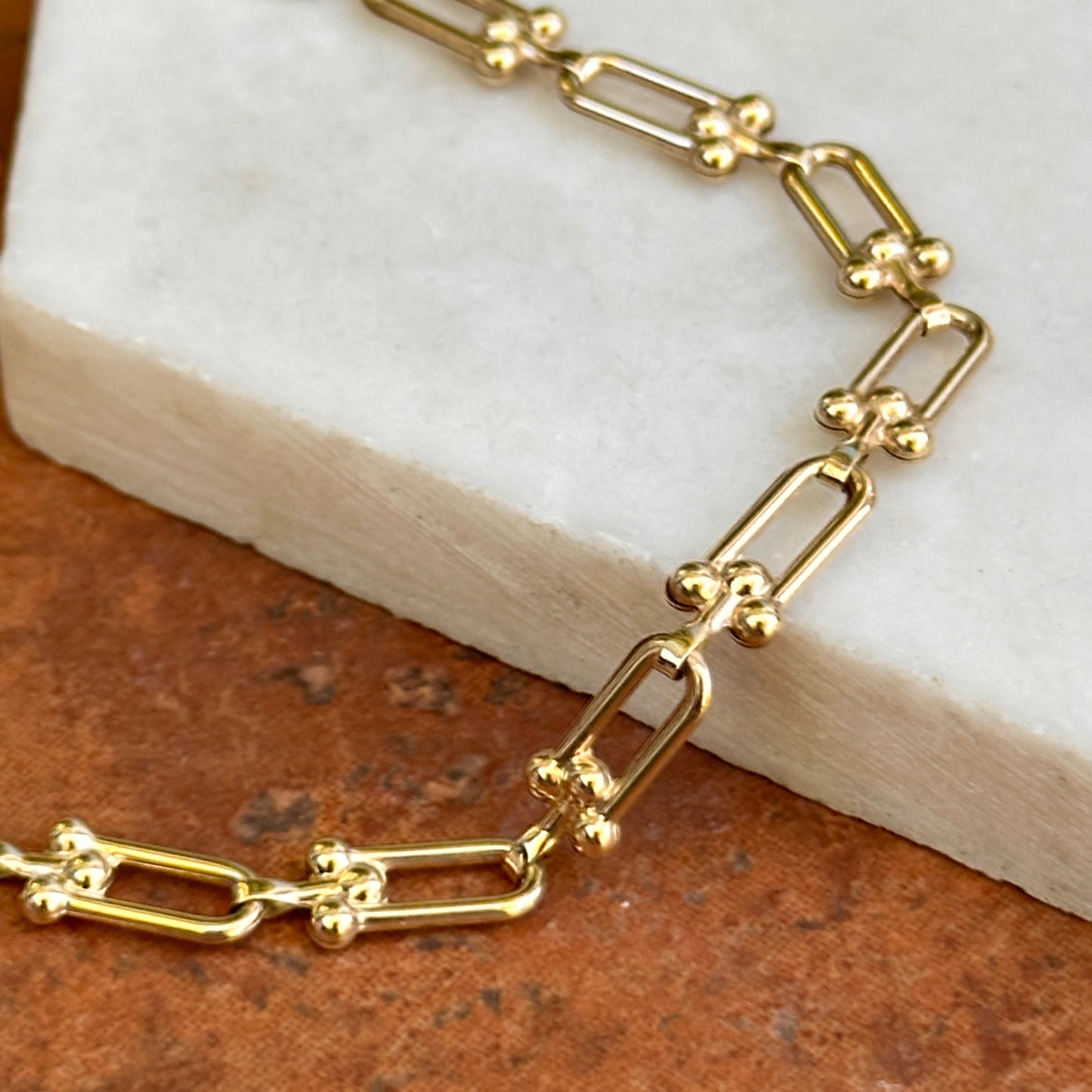 14KT Yellow Gold Hardware 5.5mm Link Chain Bracelet