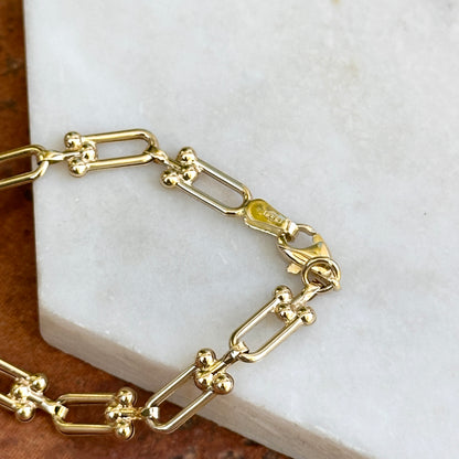 14KT Yellow Gold Hardware 5.5mm Link Chain Bracelet