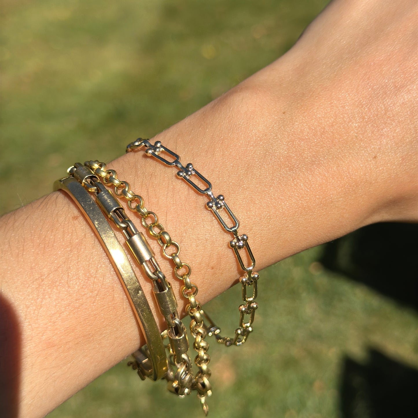 14KT Yellow Gold Hardware 5.5mm Link Chain Bracelet