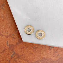 Load image into Gallery viewer, 14KT Yellow Gold Diamond Celestial Round Disc Earring Charms