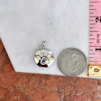 Sterling Silver Paw Print Ash Holder Pendant