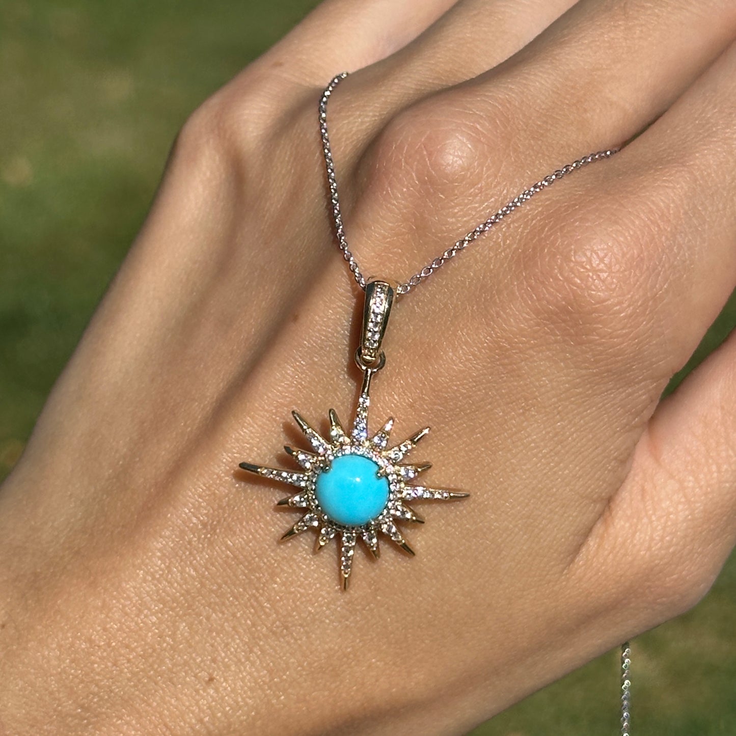 Sterling Silver Yellow Gold-Plated Celestial Turquoise Necklace