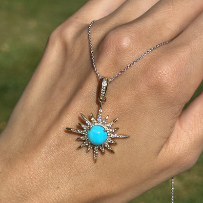 Sterling Silver Yellow Gold-Plated Celestial Turquoise Necklace