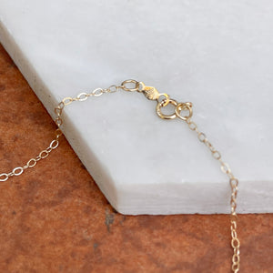14KT Yellow Gold Flat 1.3mm Cable Link Chain Bracelet