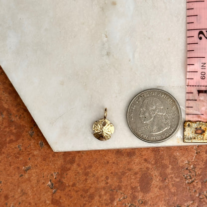 Estate 14KT Yellow Gold Mini Sand Dollar Pendant Charm