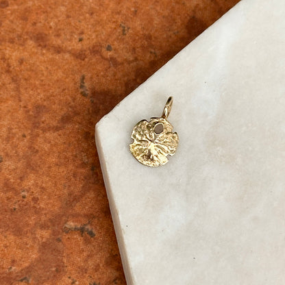 Estate 14KT Yellow Gold Mini Sand Dollar Pendant Charm